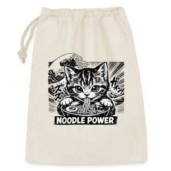 Cat Ramen - Geschenkbeutel aus Baumwolle (30 x 45 cm) - Natur - Vorne