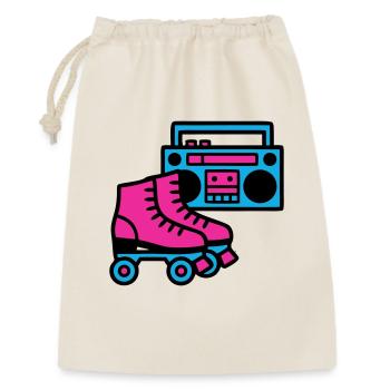 Rollschuhe Boombox 80er Retro - Geschenkbeutel aus Baumwolle (30 x 45 cm) - Natur - Vorne
