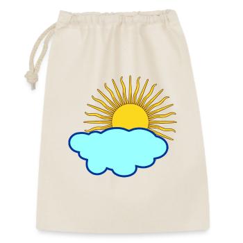 Sonne hinter Wolke - Geschenkbeutel aus Baumwolle (30 x 45 cm) - Natur - Vorne