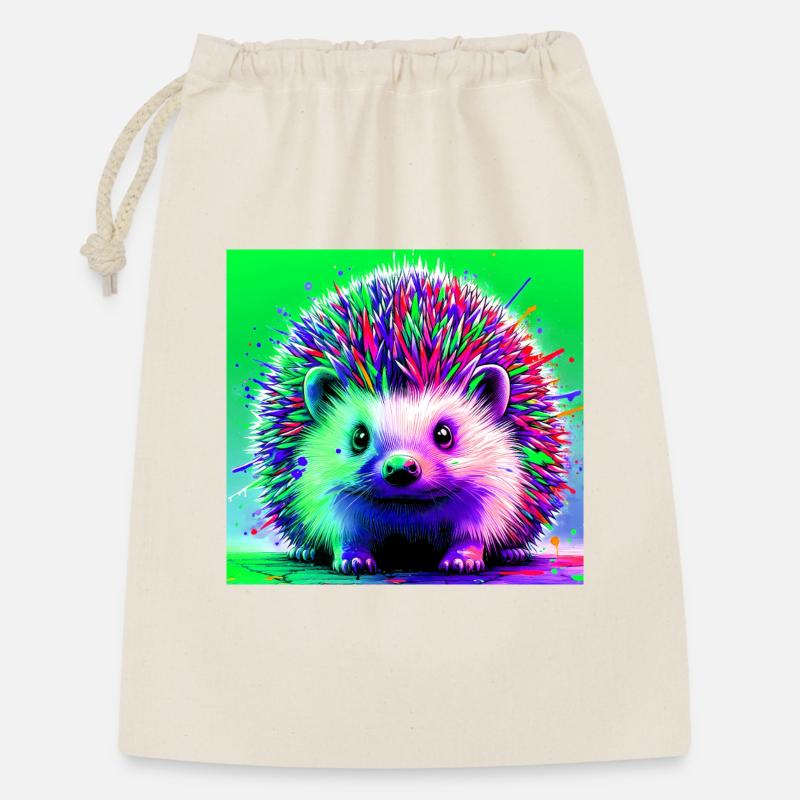 Igel - Geschenkbeutel aus Baumwolle (30 x 45 cm) - Natur