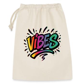 VIBES Graffiti Schriftzug – Farbstarkes Statement - Geschenkbeutel aus Baumwolle (30 x 45 cm) - Natur - Vorne