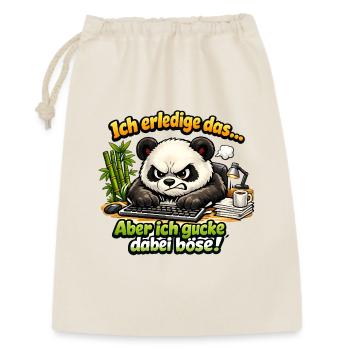 Ich mach das aber ich gucke dabei böse panda - Geschenkbeutel aus Baumwolle (30 x 45 cm) - Natur - Vorne