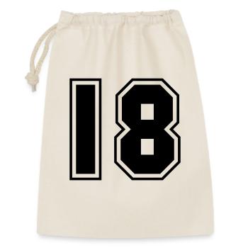 Nummer 18 College Style Sport Design - Geschenkbeutel aus Baumwolle (30 x 45 cm) - Natur - Vorne