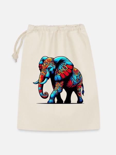 Elefant - Geschenkbeutel aus Baumwolle (30 x 45 cm) - Natur