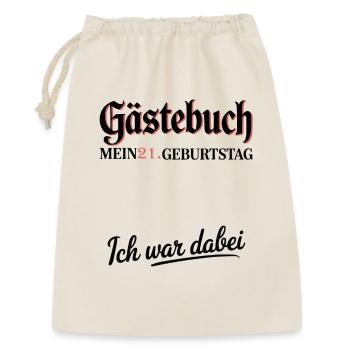 Gästebuch – Mein 21. Geburtstag Erinnerungsdesign - Geschenkbeutel aus Baumwolle (30 x 45 cm) - Natur - Vorne