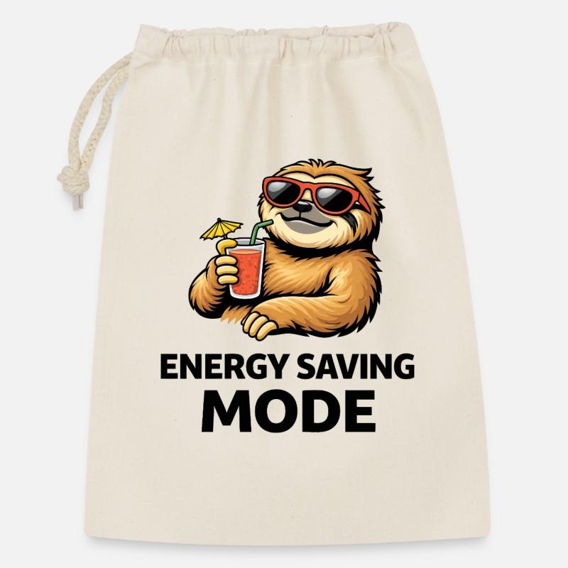 Energy Saving Mode Sloth Funny Quote - Gift Bag 30 x 45 cm - nature