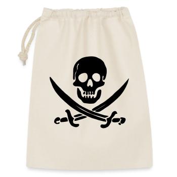 Piratenflagge Schädelschädel - Geschenkbeutel aus Baumwolle (30 x 45 cm) - Natur - Vorne