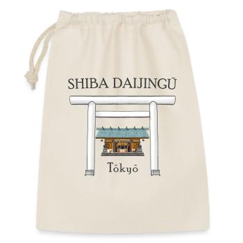 Tokyo, sanctuaire Shiba Daijingu, dessin Japon - Sac cadeau 30 x 45 cm - nature - Devant