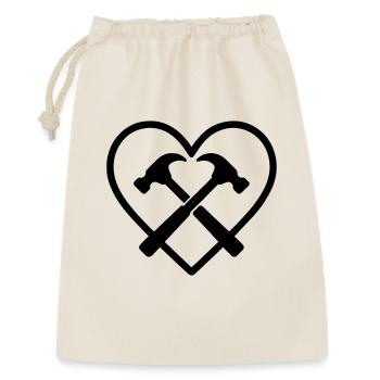 Marteaux Croisés Cœur Bricoleur Artisan Outils - Sac cadeau 30 x 45 cm - nature - Devant