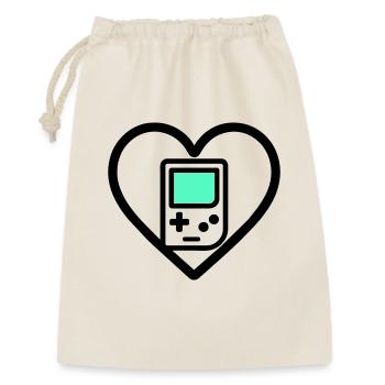 Retro Heart – Retro-Handheld-Konsole - Geschenkbeutel aus Baumwolle (30 x 45 cm) - Natur - Vorne