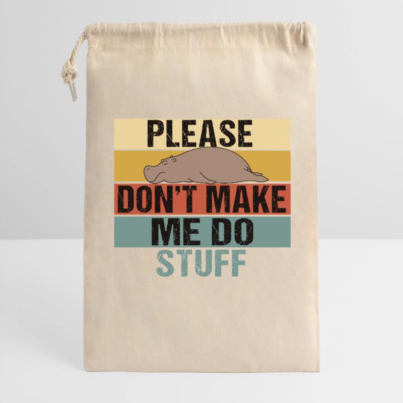 Lazy Hippo Please Don't Make Me Do Stuff Gift Bag 30 x 45 cm