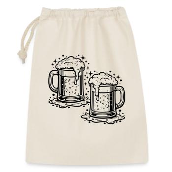 Bierglas Bier Saufen - Geschenkbeutel aus Baumwolle (30 x 45 cm) - Natur - Vorne