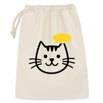 Cat head with yellow speech bubble - Gift Bag 30 x 45 cm - nature - Front