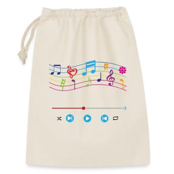 Music notes, music player, colourful music symbols - Gift Bag 30 x 45 cm - nature - Front