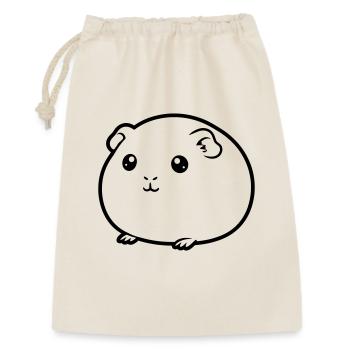 Dickes Meerschweinchen Comic Kontur - Geschenkbeutel aus Baumwolle (30 x 45 cm) - Natur - Vorne