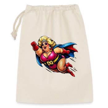 Superheldin Retro Glam Poppig - Geschenkbeutel aus Baumwolle (30 x 45 cm) - Natur - Vorne