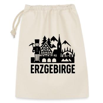 Erzgebirge typisch Silhouette - Geschenkbeutel aus Baumwolle (30 x 45 cm) - Natur - Vorne