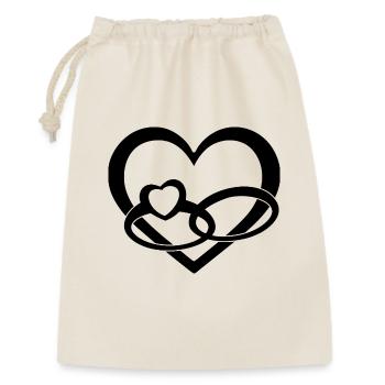 Black Heart & Wedding Rings - Love & Wedding - Gift Bag 30 x 45 cm - nature - Front