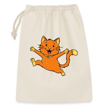 Saut de chat de dessin animé joyeux - Sac cadeau 30 x 45 cm - nature - Devant