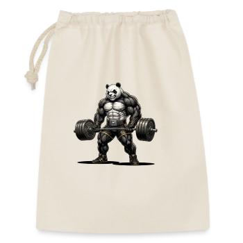 Panda Strength – Bodybuilding Design - Geschenkbeutel aus Baumwolle (30 x 45 cm) - Natur - Vorne