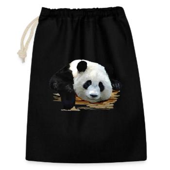 Süßer Panda-Kunstdruck - Geschenkbeutel aus Baumwolle (30 x 45 cm) - Schwarz - Vorne