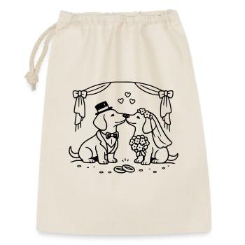 Dachshund Wedding Line Art - Gift Bag 30 x 45 cm - nature - Front