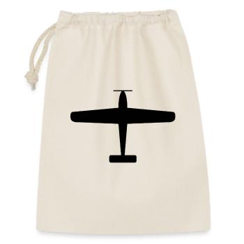 Silhouette d’avion noir - Sac cadeau 30 x 45 cm - nature - Devant