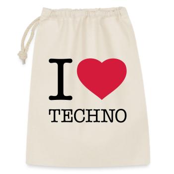 I LOVE TECHNO - Gift Bag 30 x 45 cm - nature - Front