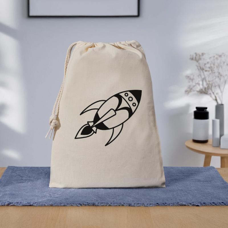 Fusée spatiale rétro – Conception de vaisseau spatial Sac cadeau 30 x 45 cm
