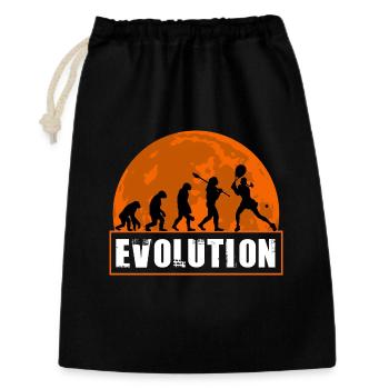 Tennis Evolution Spielerin Retro Sonnenuntergangskunst - Geschenkbeutel aus Baumwolle (30 x 45 cm) - Schwarz - Vorne