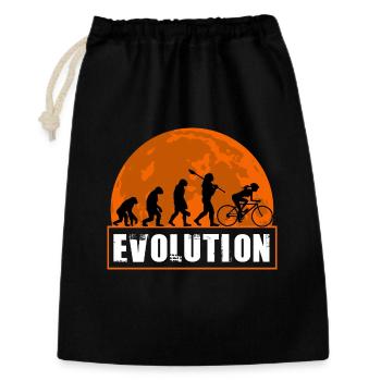 Evolution des Mannes, Radfahren, Radfahrer, Mädchenradfahrer, Fahrt - Geschenkbeutel aus Baumwolle (30 x 45 cm) - Schwarz - Vorne
