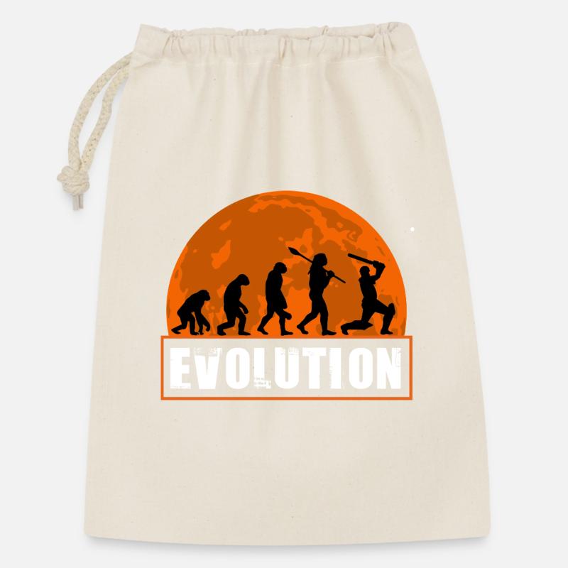 Entwicklung der Cricketspieler-Batsman-Silhouette - Geschenkbeutel aus Baumwolle (30 x 45 cm) - Natur