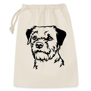 Tête de Border Terrier - Sac cadeau 30 x 45 cm - nature - Devant