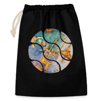 Abstraction colorée avec des accents dorés - Sac cadeau 30 x 45 cm - noir - Devant
