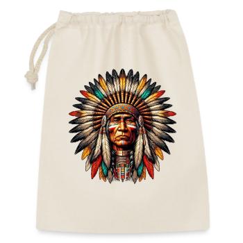 Peau rouge amérindienne américaine - Sac cadeau 30 x 45 cm - nature - Devant