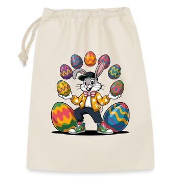 Lapin de Pâques avec des œufs colorés - Sac cadeau 30 x 45 cm - nature - Devant