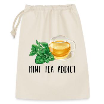 Mint Tea Addict Süchtig Minze Tee Geschenk Tee - Geschenkbeutel aus Baumwolle (30 x 45 cm) - Natur - Vorne