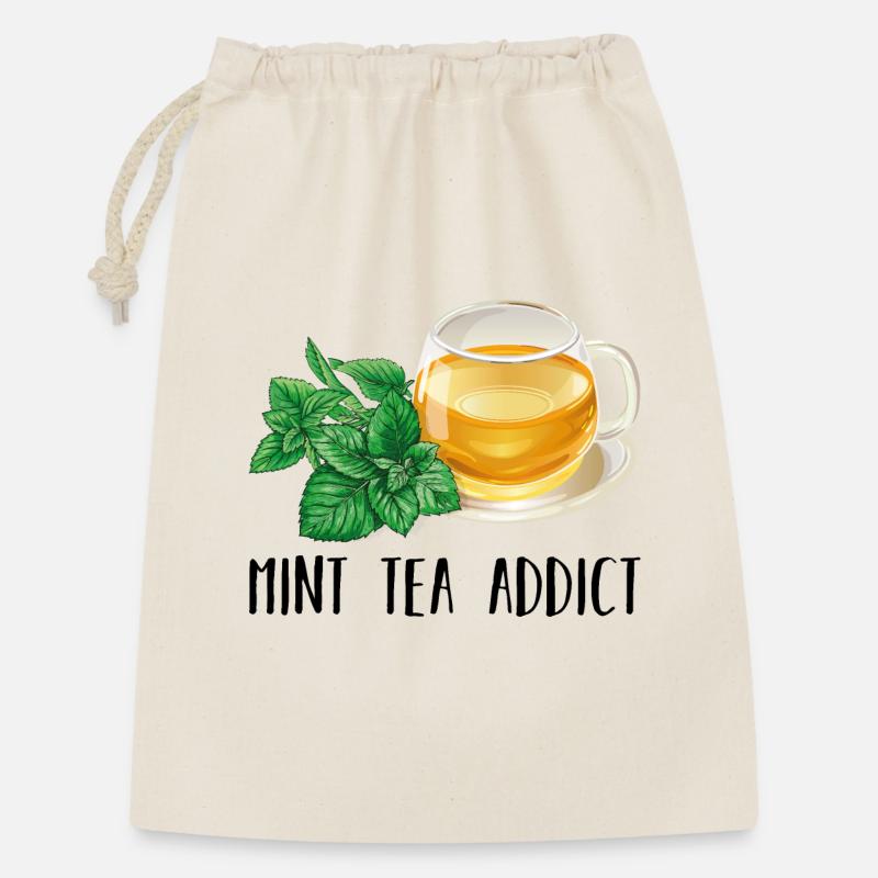 Mint Tea Addict Süchtig Minze Tee Geschenk Tee - Geschenkbeutel aus Baumwolle (30 x 45 cm) - Natur