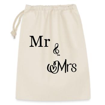 Mr and Mrs - Geschenkbeutel aus Baumwolle (30 x 45 cm) - Natur - Vorne