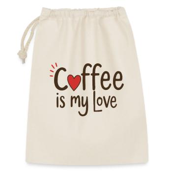 Le café est mon amour, dicton sur le café - Sac cadeau 30 x 45 cm - nature - Devant