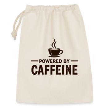 Powered By Caffeine Kaffee Spruch Energie - Geschenkbeutel aus Baumwolle (30 x 45 cm) - Natur - Vorne