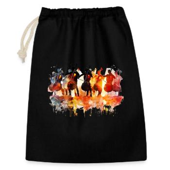 Orchestre de violoncelle abstrait à l’aquarelle - Sac cadeau 30 x 45 cm - noir - Devant