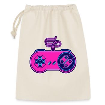 Retro-Pink-Neon-Controller - Geschenkbeutel aus Baumwolle (30 x 45 cm) - Natur - Vorne