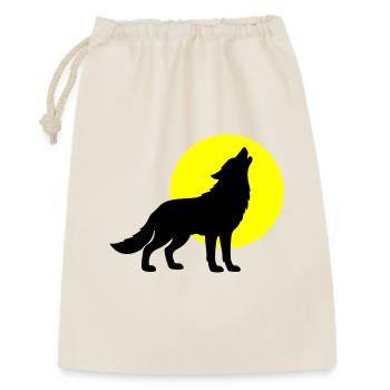 Wolf Silhouette - Geschenkbeutel aus Baumwolle (30 x 45 cm) - Natur - Vorne