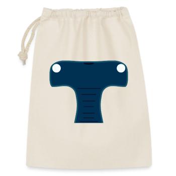 Tête de requin marteau stylisée bleu nuit - Sac cadeau 30 x 45 cm - nature - Devant