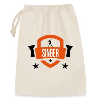 Sänger - Sing 🎤 - Geschenkbeutel aus Baumwolle (30 x 45 cm) - Natur - Vorne