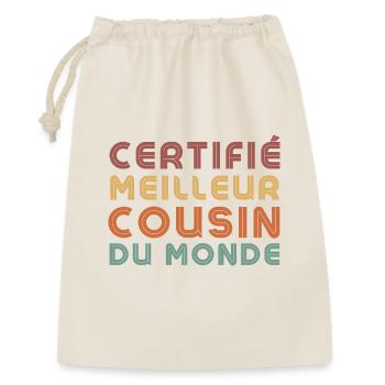 certifié meilleur cousin du monde - Sac cadeau 30 x 45 cm - nature - Devant