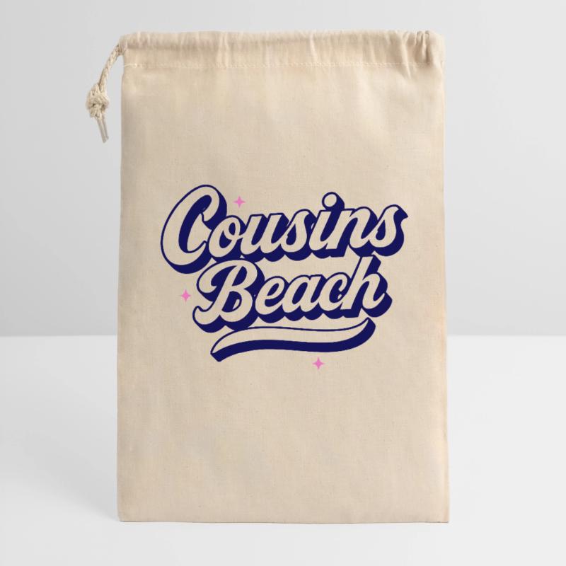 Cousins Beach - Conception de script rétro Sac cadeau 30 x 45 cm