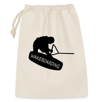 Wakeboarding - Geschenkbeutel aus Baumwolle (30 x 45 cm) - Natur - Vorne