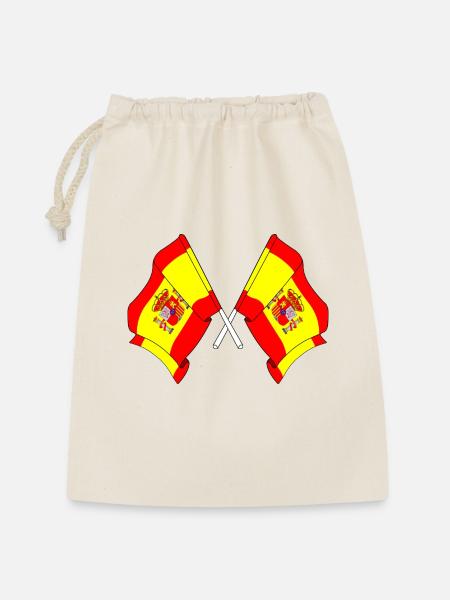 Zwei Flaggen Spanien - Geschenkbeutel aus Baumwolle (30 x 45 cm) - Natur